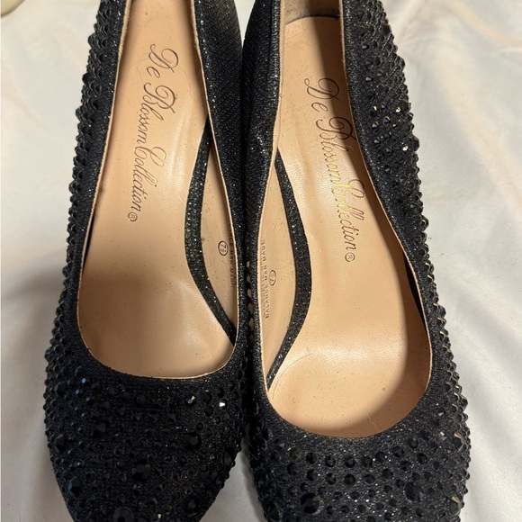 Chic Black Rhinestone Heels - Picture 12 of 16